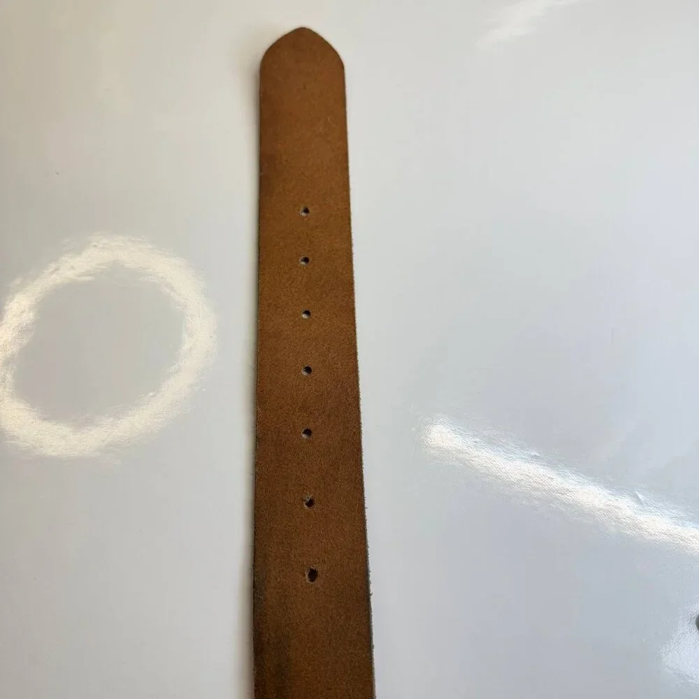 Bebelt Germany Leather Belt Size 36 – Graphic Buckle – Genuine Leather - Picture 9 of 11